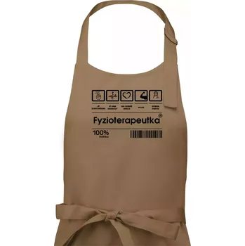 Kuchyňská zástěra Čárový kód - Fyzioterapeutka - Dámská zástěra na vaření - Univerzální velikost ( Cappuccino )