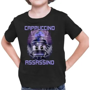 Žertovný předmět Cappuccino Assassino - Italian Brainrot - dětské tričko s potiskem- Tričkový.cz
