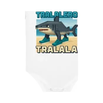 Žertovný předmět Tralalero Tralala - Italian Brainrot pro fanoušky Minecraftu - dětské body s potiskem- Tričkový.cz