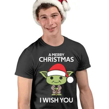 Žertovný předmět A merry christmas I wish you - pánské tričko s potiskem- Tričkový.cz