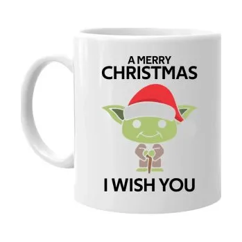 Žertovný předmět A merry christmas I wish you - hrnek s potiskem- Tričkový.cz