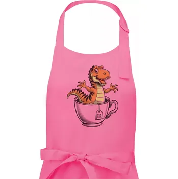 Kuchyňská zástěra Tea rex - Pánská zástěra na vaření - Univerzální velikost ( Růžová )