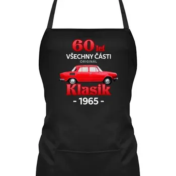 Žertovný předmět 60 let - všechny části originál - Klasik 1965 - zástěra s potiskem- Tričkový.cz