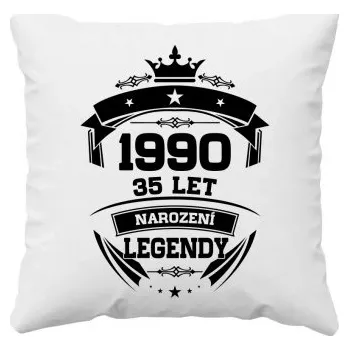 Žertovný předmět 1990 Narození legendy 35 let - polštář s potiskem- Tričkový.cz