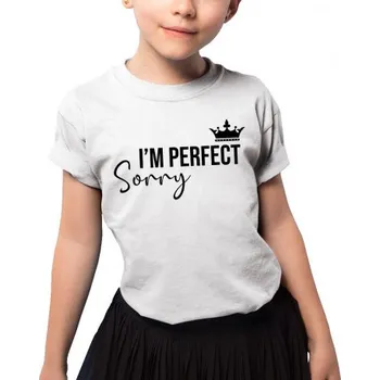 Žertovný předmět I'm perfect, sorry - dětské tričko s potiskem- Tričkový.cz