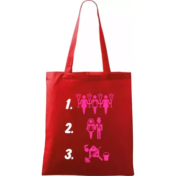 Nákupní taška Před a po žena - Taška bavlněná - 42 x 38 cm ( Červená )