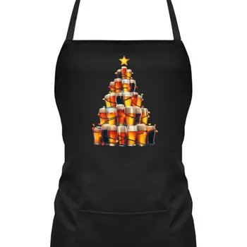 Žertovný předmět Vánoční pivní stromeček - zástěra s potiskem- Tričkový.cz