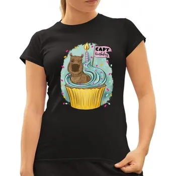 Žertovný předmět Capybirthday - dámské tričko s potiskem- Tričkový.cz