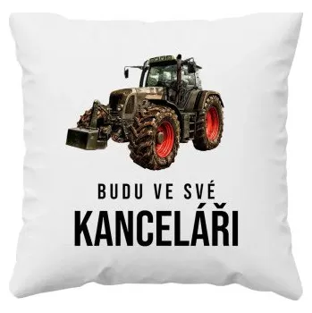 Žertovný předmět Budu ve své kanceláři - polštář s potiskem- Tričkový.cz