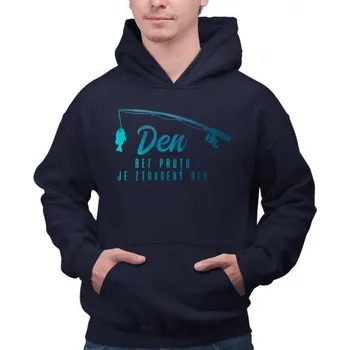 Žertovný předmět Den bez prutu je ztracený den - pánská mikina s potiskem- Tričkový.cz