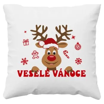 Žertovný předmět Veselé Vánoce - sob - polštář s potiskem- Tričkový.cz