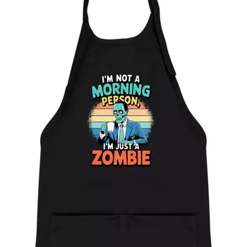 Kuchyňská zástěra I'm not a morning person, I'm just a zombie - Dětská zástěra na vaření - Univerzální velikost ( Černá )