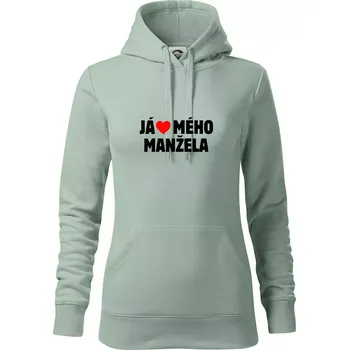 Dámská mikina Já miluju mého manžela - Mikina dámská Cape s kapucí - XS ( Sage )