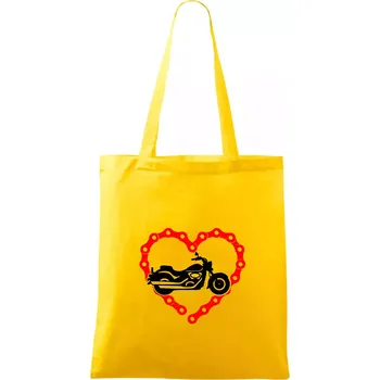 Moto srdce řetěz - chopper - Taška bavlněná - 42 x 38 cm ( Žlutá )