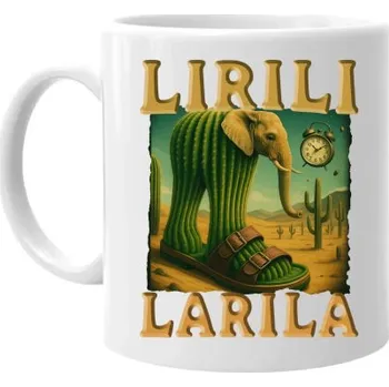 Žertovný předmět Lirili larila - Italian brainrot - hrnek s potiskem- Tričkový.cz