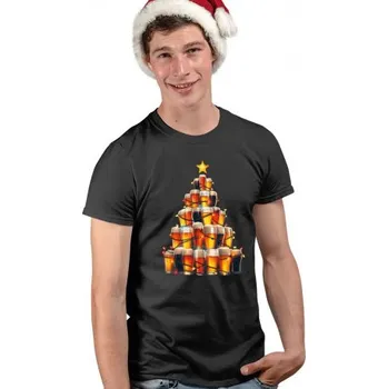 Žertovný předmět Vánoční pivní stromeček - pánské tričko s potiskem- Tričkový.cz