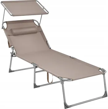 Obraz Béžové kovové Lehátko Songmics