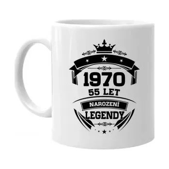 Žertovný předmět 1970 Narození legendy 55 let - hrnek s potiskem- Tričkový.cz