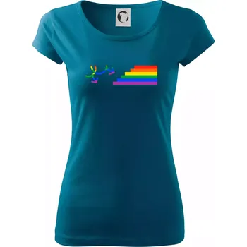 Dámské tričko Gay symbol duha - Dámské triko Pure - L ( Petrolejová )