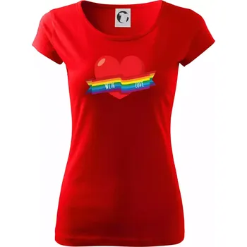 Dámské tričko LGBT with love - Dámské triko Pure - M ( Červená )