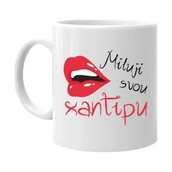 Žertovný předmět Miluji svou xantipu V2 - hrnek s potiskem- Tričkový.cz