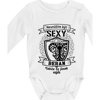 Kojenecký body Nesnáším být tak skvělý - Beran - Body kojenecké s dlouhým rukávem - Dlouhý r. do 3 měs ( Bílá )