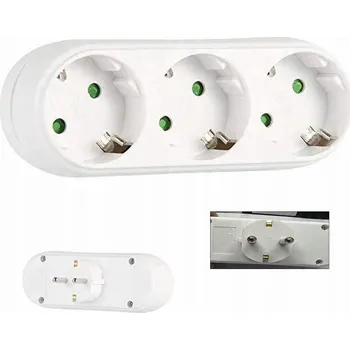 Elektrická zásuvka 3 ZÁSUVKY Adaptér / redukce napájení EU Standardní EU zástrčka