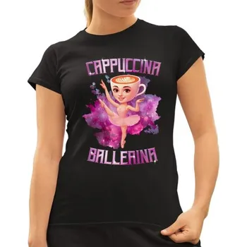 Ballerina Cappuccina - Italian Brainrot - dámské tričko s potiskem- Tričkový.cz