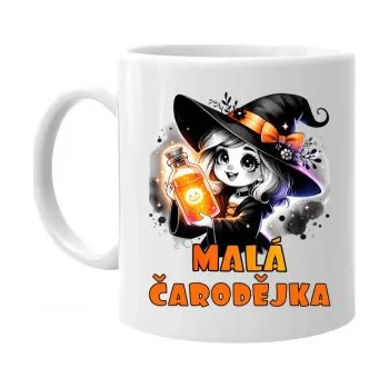 Žertovný předmět Malá čarodějka - hrnek s potiskem- Tričkový.cz