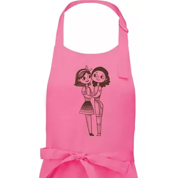 Kuchyňská zástěra Lesbický pár - Pánská zástěra na vaření - Univerzální velikost ( Růžová )
