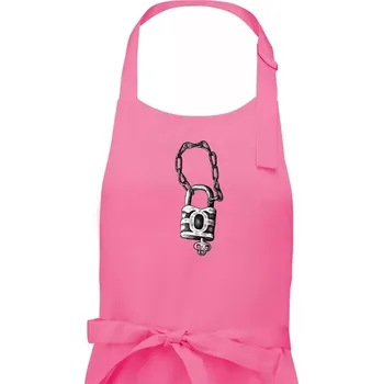 Kuchyňská zástěra Zámek s řetězem - Pánská zástěra na vaření - Univerzální velikost ( Růžová )