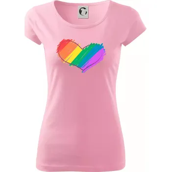 Srdce čmárané - Dámské triko Pure - 2XL ( Růžová )