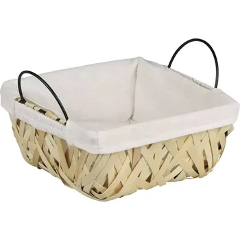 chlebník KESPER Dřevěný košík na pečivo s látkovou vložkou, výška: 100 mm, délka: 235 mm, šířka: 200 mm