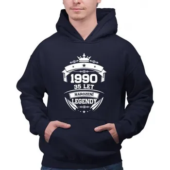 Žertovný předmět 1990 Narození legendy 35 let - pánská mikina s potiskem- Tričkový.cz