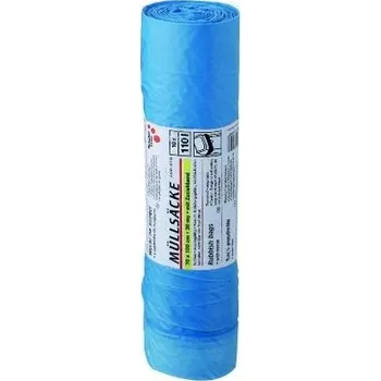 Pytle na odpadky PEVNÉ PYTLE SE STAHOVACÍ PÁSKOU NA ODPAD – SILNÁ FÓLIE 110L MODRÉ (10 Ks)