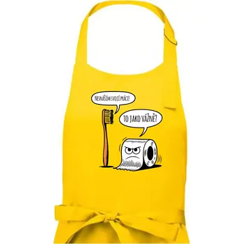 Kuchyňská zástěra Nesnáším svoji práci - Pánská zástěra na vaření - Univerzální velikost ( Žlutá )