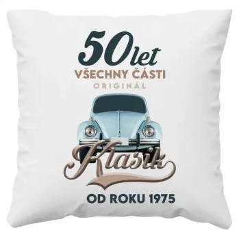 Žertovný předmět 50 let - Všechny části originál - Klasik od roku 1975 - polštář s potiskem- Tričkový.cz