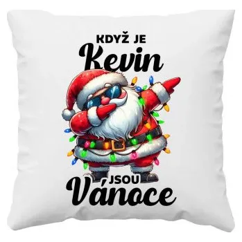 Žertovný předmět Když je Kevin, jsou Vánoce - polštář s potiskem- Tričkový.cz