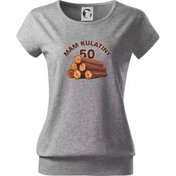 Dámské tričko Mám kulatiny 50 - Volné triko city - XS ( Tmavě šedý melír )