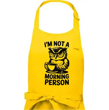 Kuchyňská zástěra I'm not a morning person sova - Dámská zástěra na vaření - Univerzální velikost ( Žlutá )