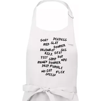 Kuchyňská zástěra Generace Z - Gen Z slovník - Dámská zástěra na vaření - Univerzální velikost ( Bílá )