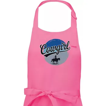 Kuchyňská zástěra Cowgirl modrý pruh - Dámská zástěra na vaření - Univerzální velikost ( Růžová )