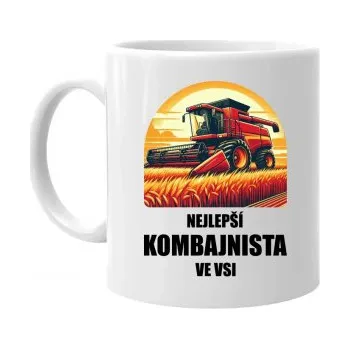 Žertovný předmět Nejlepší kombajnista ve vsi - hrnek s potiskem- Tričkový.cz