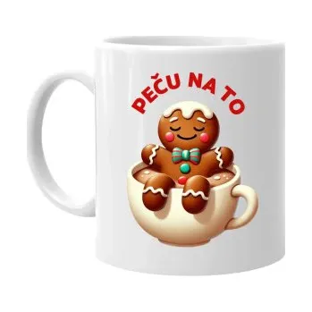 Žertovný předmět Peču na to - hrnek s potiskem- Tričkový.cz