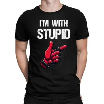 Žertovný předmět I'm with stupid - pánské tričko s potiskem- Tričkový.cz