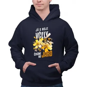 Žertovný předmět Já a moje včely čekáme na jaro - pánská mikina s potiskem- Tričkový.cz