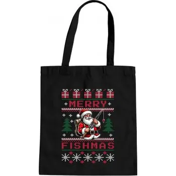 Žertovný předmět Merry Fishmas - taška s potiskem- Tričkový.cz