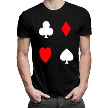Žertovný předmět Poker - kříže, piky, kára, srdce - pánské tričko s potiskem- Tričkový.cz