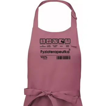 Kuchyňská zástěra Čárový kód - Fyzioterapeutka - Dámská zástěra na vaření - Univerzální velikost ( Starorůžová )
