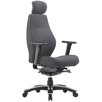 ROBUS - 200 židle kancelářská s podhlavníkem, látka šedá